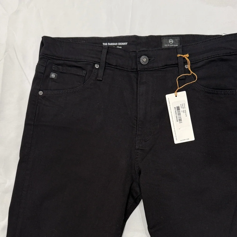 NWT AG Adriano Goldschmied The Farrah Skinny Jeans—Black 31R - Picture 2 of 14